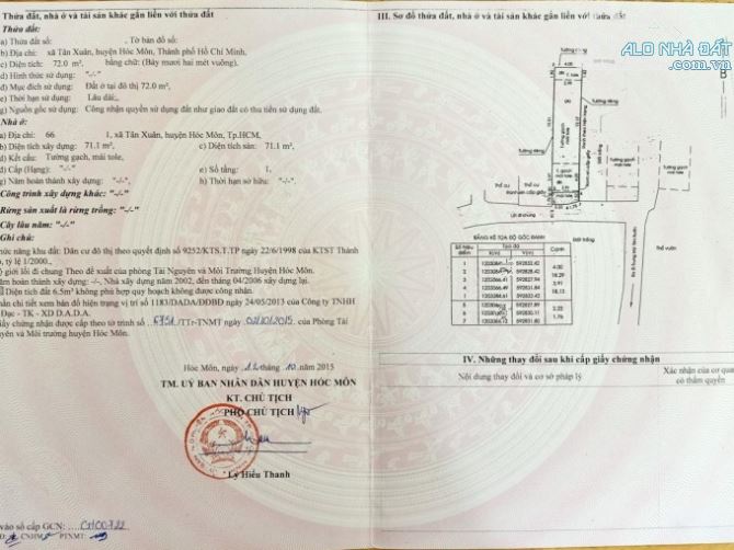 Bán căn nhà  cấp 4 Đ.Lê Thị Hà xã Tân Xuân Hóc Môn, DT 72m2 , Giá 1.5 tỷ ,sổ hồng riêng - 4
