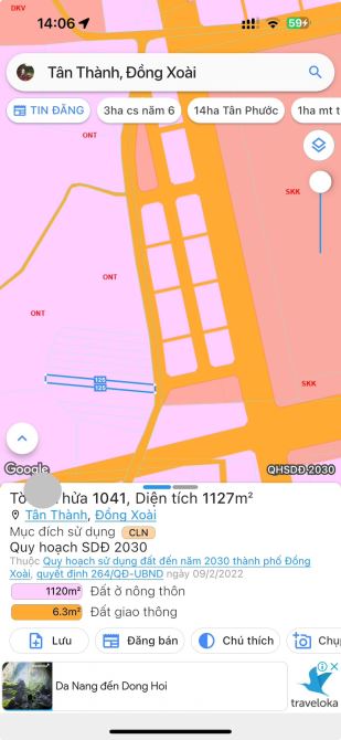 Đất thổ cư 1000m2 400 tc sát bên kcn Đồng Xoài I giá 800 triệu - 1