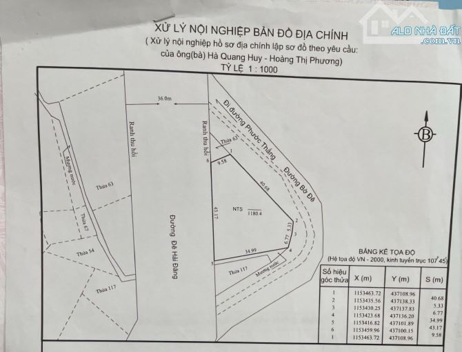 Bán đất S=1,180m2 tại mặt tiền rộng 36m, gần cầu Cửa Lấp Phường 12, Vũng Tàu. Giá 6,1 tỉ - 3