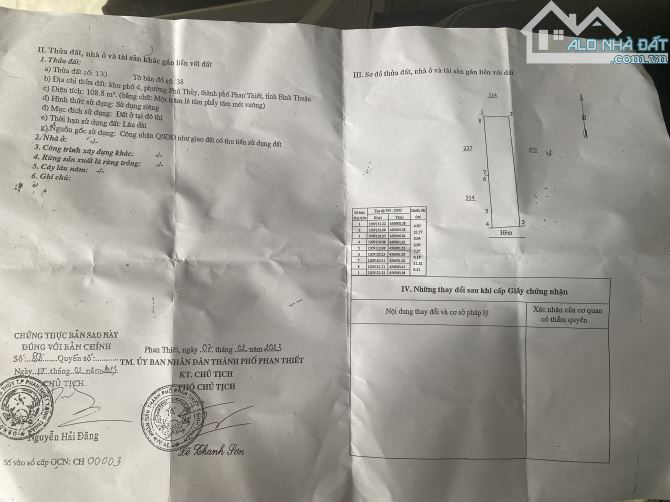 Bán căn nhà cấp 4-  KP4-Phường Phú Thuỷ - Phan Thiết - Vị trí :Hẻm 173 Thủ Khoa Huân