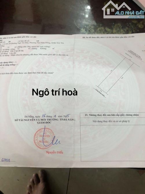 TÔI CẦN BÁN LÔ ĐẤT SỐ 22 ĐƯỜNG NGÔ TRÍ HOÀ - 1