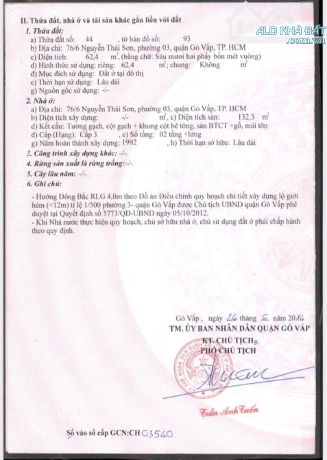 Nhà dt:4,2x14m(nở hậu:6,5m).Trệt lửng lầu,Nguyễn Thái Sơn.giá:5,5tỷ. - 4