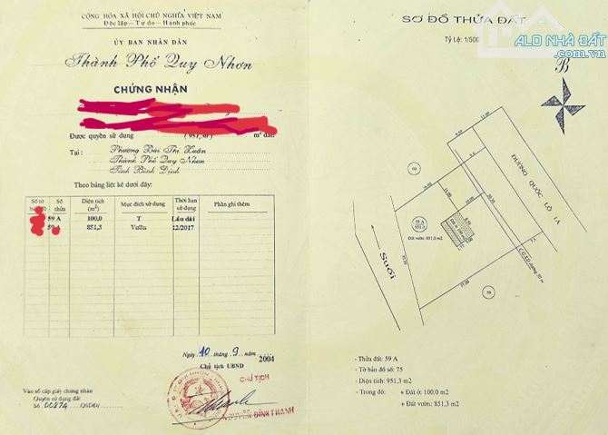 Bán nhanh lô đất 936m2 ngay MT QL1A, TP Quy Nhơn