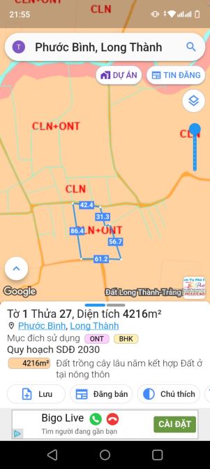 Bán hơn 4 sào 2 phước bình 2 mt có thổ giá mềm