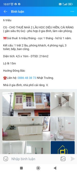 Nhà 2 lầu KDC Diệu Hiền phù hợp ở làm văn phòng - 1