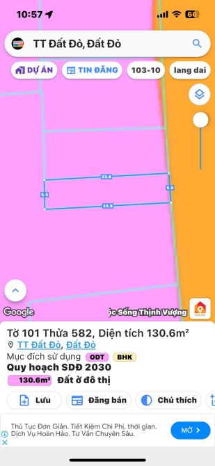 Trung tâm TT Đất Đỏ 130m2-5,5x24-60tc giá 3ty8 - 4