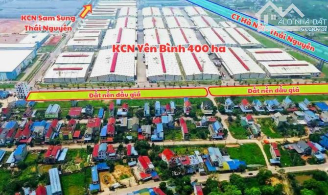 đất đấu giá hống tiến nằm giữa 3 KCN điềm thụy, yên bình, sông công siêu phẩm - 1