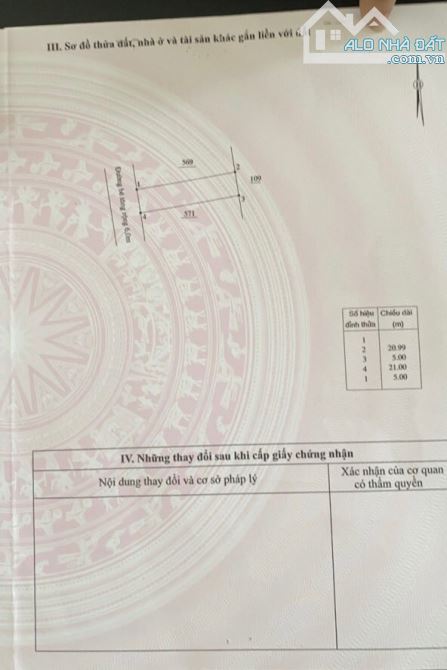 Bán đất thôn Đảnh Thạnh, Bình Lộc, Diên Khánh. Dt:105m2. Sổ hồng thổ cư. Giá:630 triệu - 2