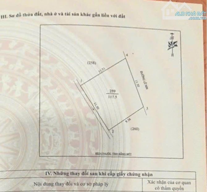 Đất bìa hồng + xây tự do mặt đường 32 (Lê Nin)