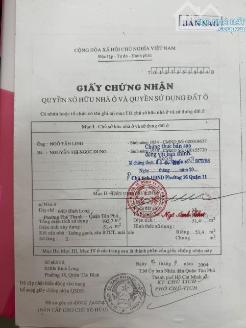 Bán nhà mặt tiền bình long giá 8.6 tỷ tl. tân phú - 1