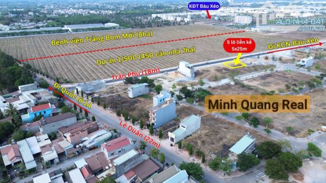 5 lô mặt tiền Trần Phú dự án Diamond City, đối diện 450 căn nhà phố, 5x25, chỉ 2,65 tỷ