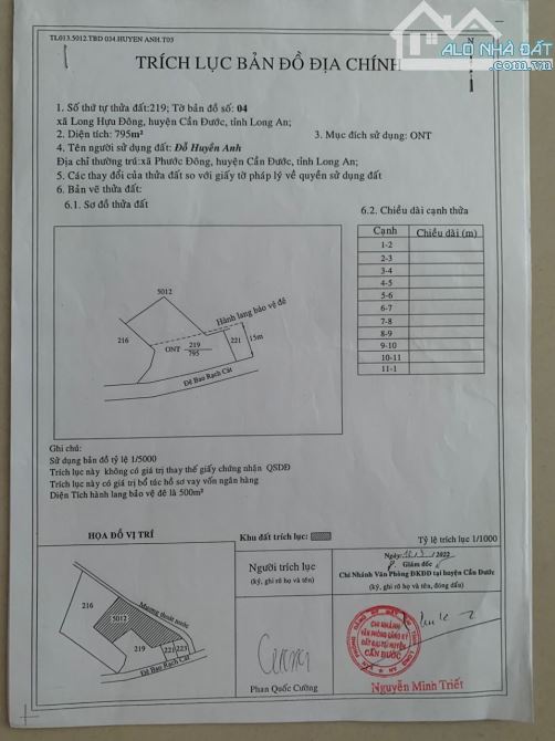 Cần tiền bán gấp lô đất đường DT 826C, X. Long Hựu Đông, Cần Đước, Long An - 1