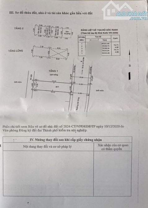 Bán nhà 190/ Thới An 16, Q12. DT 4x17m, CN 67m, 3tấm, HXH 8m, giá 4tỷ - 2