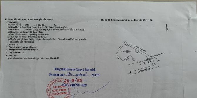 Cần tiền bán gấp lô đất đường DT 826C, X. Long Hựu Đông, Cần Đước, Long An - 4