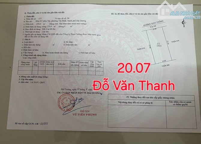 Bán đất biệt thự khu An Phú 3