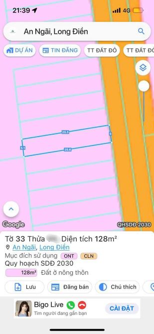 4 lô giá rẻ mặt tiền đường An Phước Dinh Cố - cách Chợ An Ngãi chỉ 1km- Long Điền - BRVT - 1