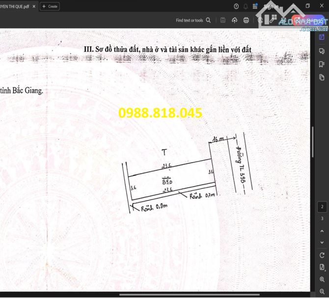 Bán nhà thị trấn Cao Thượng, huyện Tân Uyên, Bắc Giang, Mặt đường QL 17, 86m2, MT 3.6m - 1