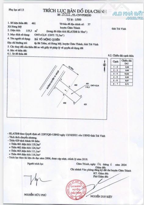 Cần bán đất mặt tiền đường hương lộ 14 xã Hưng Mỹ - 2