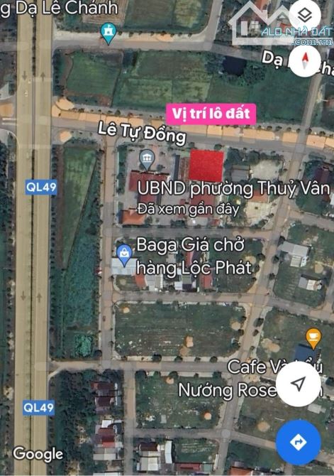 ĐẤT MẶT TIỀN LÊ TỰ ĐỒNG - KQH THUỶ VÂN TD2 - TP HUẾ - LH HẢI YẾN - 2