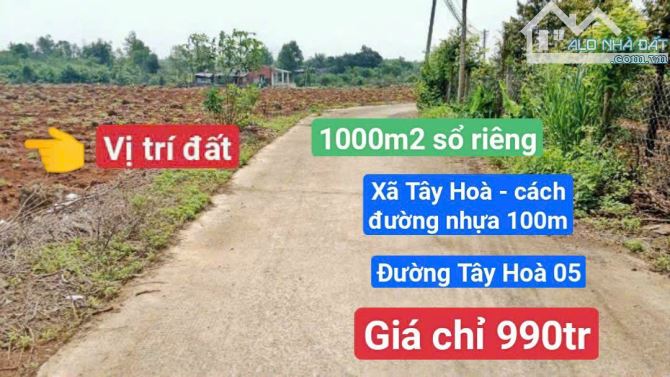 Bán 3 sào liền kề xã Tây Hoà, Trảng Bom chỉ 990 triệu - 2