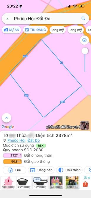 PHƯỚC HỘI- ĐẤT ĐỎ - BRVT; CÁCH BIỂN LỘC AN CHỈ 1.5KM 🌈DT 2378M2 - Giá 8tỷ - 4