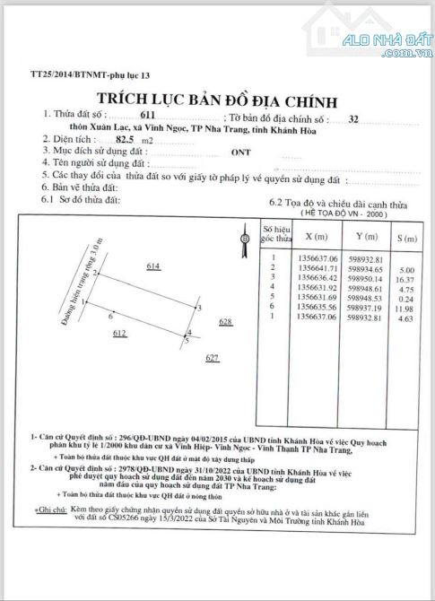 Đất hẽm ô tô cầu dứa phú nông gần trạm y tế vĩnh ngọc - 3