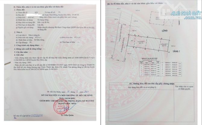 Nhà Hóc Môn 57m2 Giá1tỷ7,Đường Võ Thị Hồi,Gần chợ Đầu Mối Hóc Môn,SHR - 6