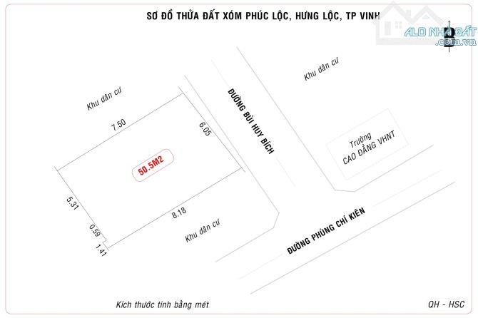 Bán đất kinh doanh mặt đường Bùi Huy Bích, phường Hà Huy Tập, TP Vinh 50m2 ĐB đường 10m