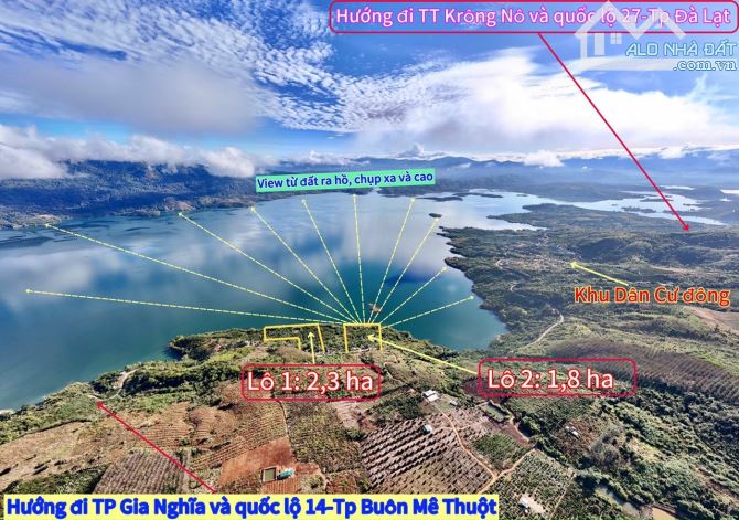 Bán đất mặt tiền đường nhựa liên tỉnh, có 82m MT đường và 194m MT hồ