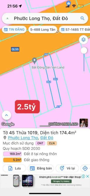 570m-MẶT TIỀN QUỐC LỘ 55 - NGAY KHU CÔNG NGHIỆP ĐẤT ĐỎ - BRVT - 3