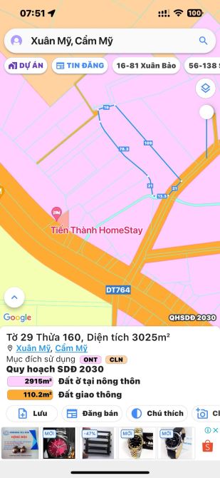 🆘3000m2 Có 100m2 Thổ cư🆘  ✅Vị Trí :  Xuân Mỹ Cẩm Mỹ Đồng Nai  ✅ Đường Bê tông, 2 xe hơi - 3