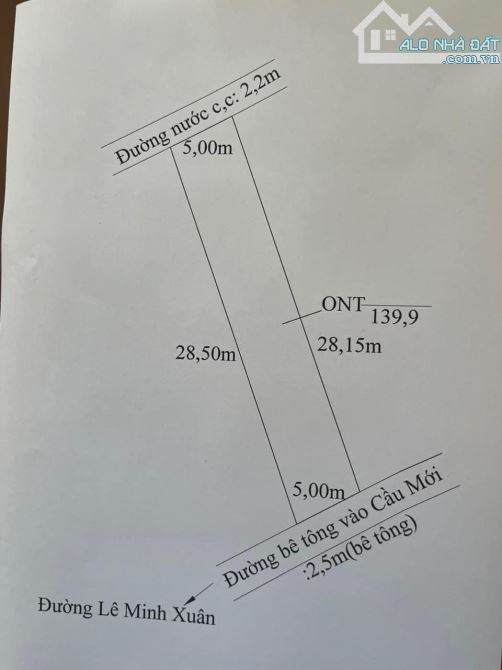 ✅ Bán lô đất thổ cư hẻm Lê Anh Xuân, xã Nhơn Thạnh Trung, tp Tân An_ DT: 5 x 28 ( có 3 lô) - 2
