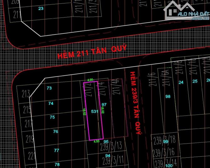 Hẻm kinh doanh 16m Tân Quý, DT 4x17m, Cấp 4, Giá 8,2 Tỷ