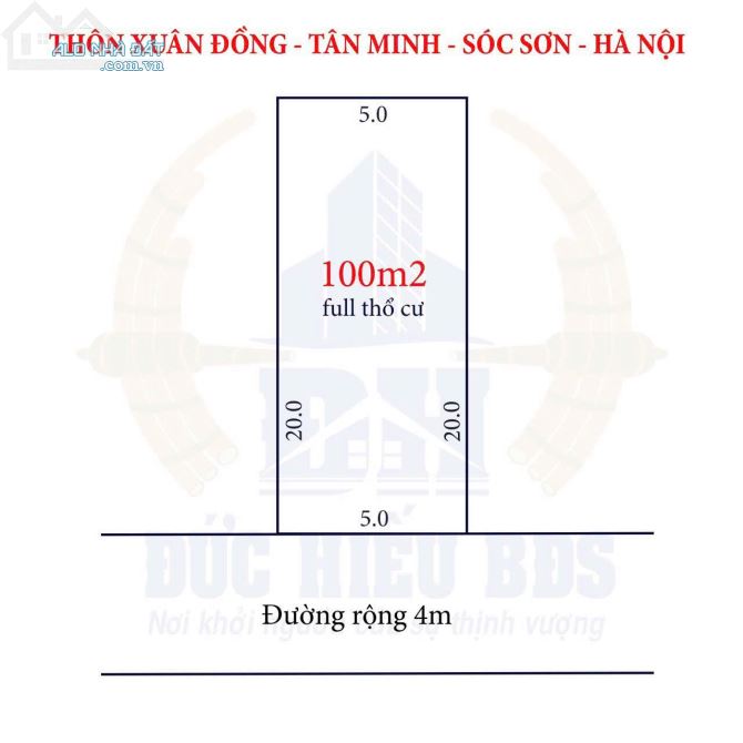 Chính chủ cần bán mảnh đất 100m2 full thổ cư. 5m mặt tiền và 5m mặt hậu. Sâu 20m. - 3