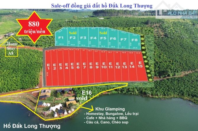 750 triệu/1010m2 nền đất Hồ Đắk Long Thượng, view hồ, view đồi, có glamping, homestay du l - 3