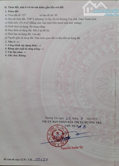 Bán đất Mặt tiền đường Tống Phước Trị, Tự Hạ, Hương Trà, TP Huế - 4