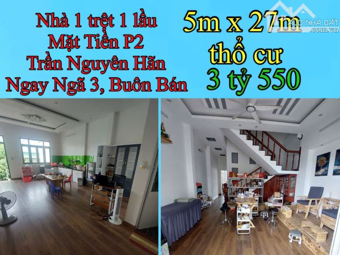 3 tỷ 550 - 5m x 27m - Bán Nhà 1 Trệt 1 Lầu - Mặt Tiền Trần Nguyên Hãn - Phường 2 Bảo Lộc