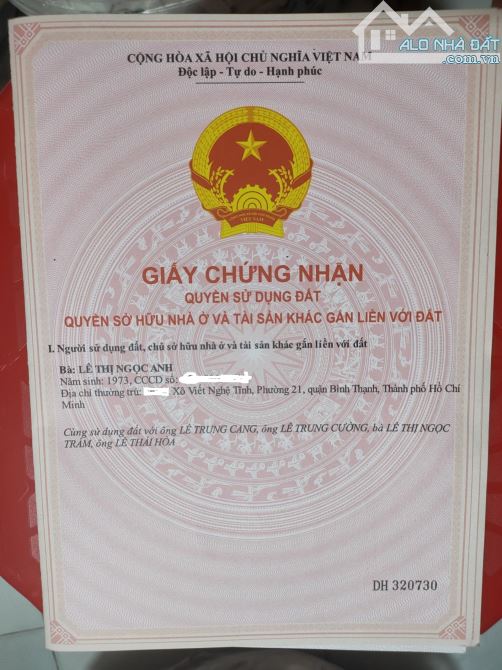 Bán nhà hẻm xe hơi Xô Viết Nghệ Tĩnh, phường 21, Bình Thạnh - 1