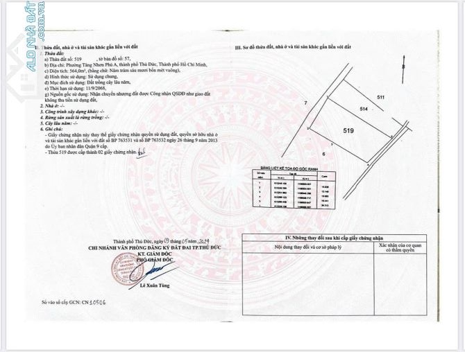 Bán đất cây lâu năm đường 102 dt 570m2 ngang 16m giá 6.8 tỷ có tl đường xe hơi