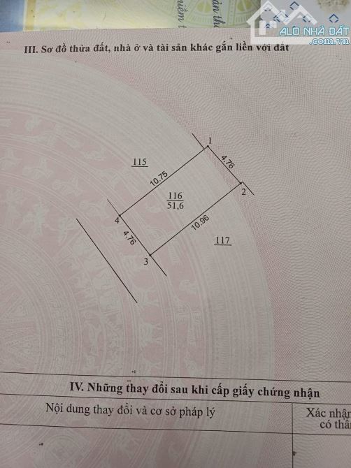 BÁN ĐẤT. LÔ DUY NHẤT ĐẸP KO TÌ VẾT. SỔ 52M2. MT4.8. Giá 7.3 TỶ (Ngày nhà VH)