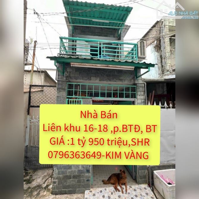 bán nhà liên khu 16-18 giá 1 tỷ 950 ,SHR - 1