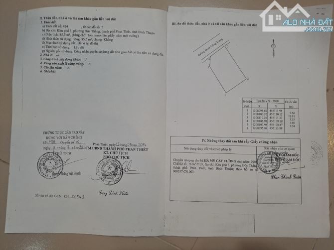 BÁN NHÀ -  ĐƯỜNG NHỰA - ĐỨC THẮNG-TRUNG TÂM PHAN THIẾT Diện tích : 86m2(ngang hơn 7m) - 5