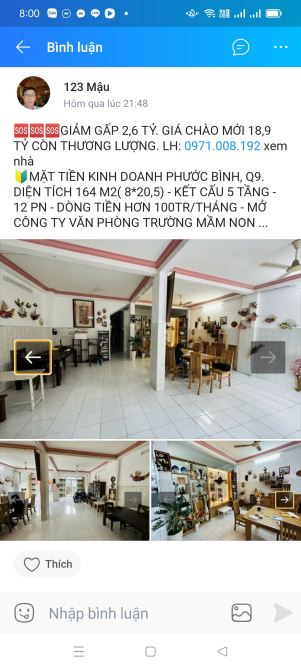 🆘️GIẢM GẤP 2,6 TỶ. GIÁ CHÀO MỚI 18,9 TỶ CÒN THƯƠNG LƯỢNG.  🔰MẶT TIỀN KINH DOANH PHƯỚC BÌ