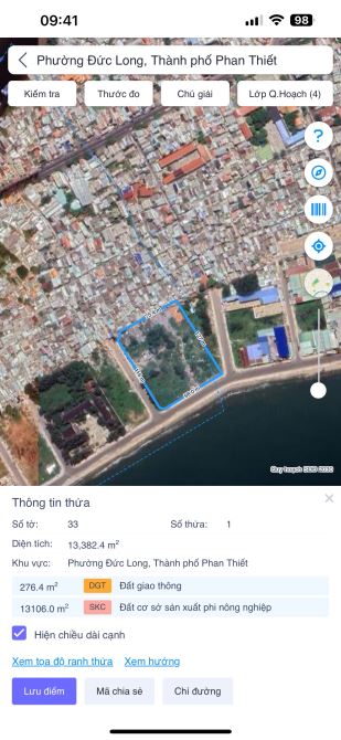 Bán 1441 m2 đất chế biến Thuỷ Sản khu công nghiệp Cảng Phan Thiết giá 10tr/m2