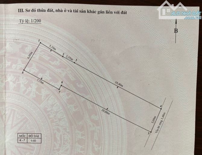 Bán đất mặt đường Chợ Hàng - Lê chân - DT 144m - Mặt tiền 5m nở hậu 6m giá 92 tr/m