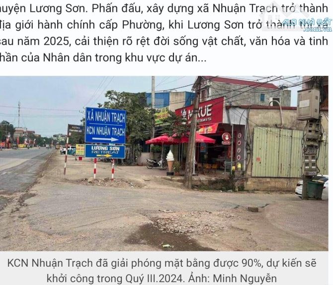 Lô góc cổng khu công nghiệp Lương Sơn,đầu tư siêu lợi nhuận, kinh doanh tạo dòng tiền luôn - 3