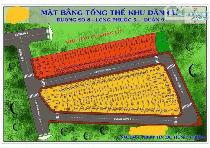 Bán lô B24 dự án Long Phước dt 67m2 giá 1.99 tỷ sổ riêng hướng Đông Bắc
