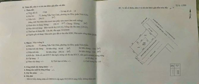 Hàng hiếm ! Bán nhà góc 2 MT đường Trần Việt Châu . DT 298m2 - 1