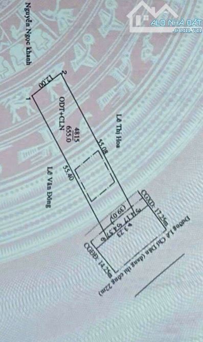 ĐẤT MT LÊ CHÍ DÂN GẦN NGÃ 4 TIỆM MỲ. DT 12×55M TC 121M. GIÁ 11TỶ - 2