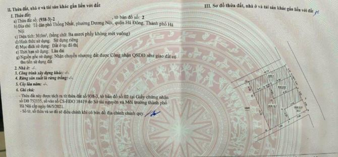 nhà 1.5 tầng diện tích 30m có 102 , mặt phố la nội - Dương Nội - Hà Đông